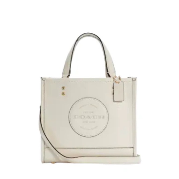 Coach Dempsey Tote 22 White/chalk With Coach Patch - Picture 1 of 15